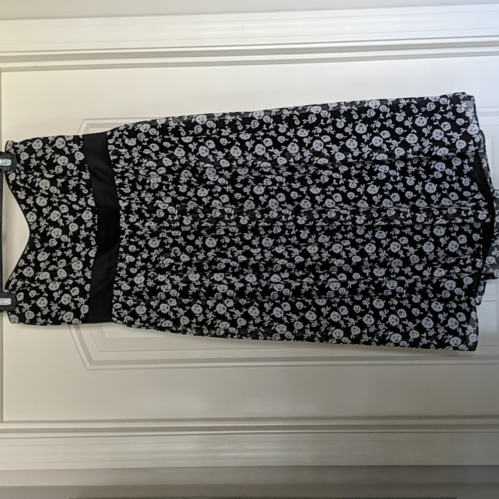 Black and white floral dress